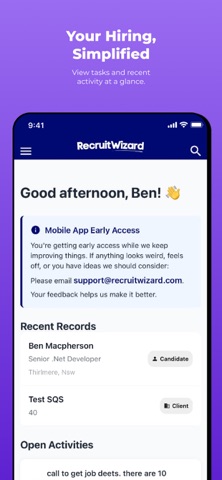 Recruit Wizard iPhone screenshot