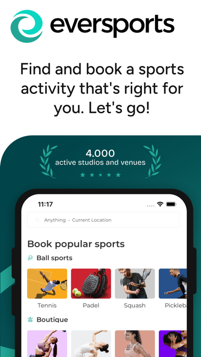 EVERSPORTS Book & Find Sports Screenshot