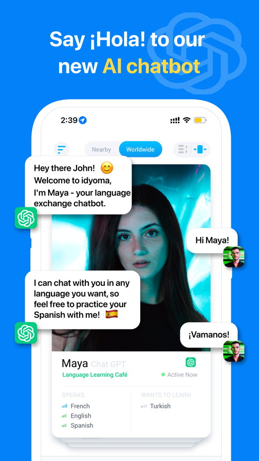 #4. Idyoma: Language Exchange (iOS) 由: Idyoma, LLC