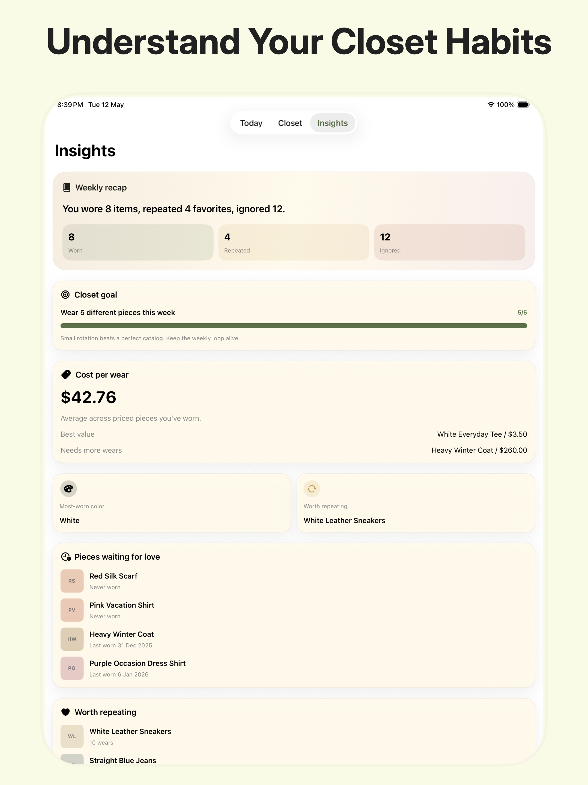 ClosetCheck – Wardrobe Tracker