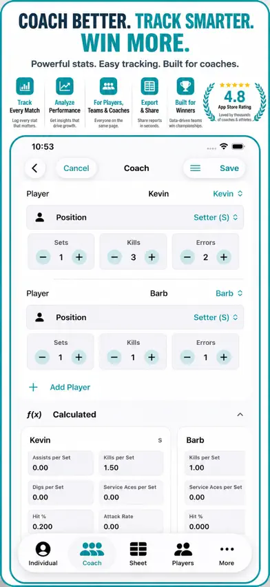 Volleyball+ Stats & Scorebook screenshot 1