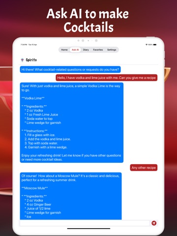 Cocktail Drink Recipes Offline iPad screenshot
