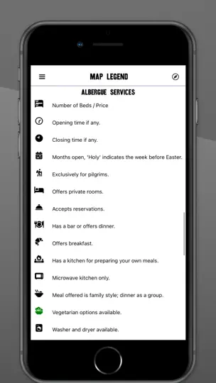 Captura de pantalla de Wise Pilgrim Camino Inglés en iPhone 10