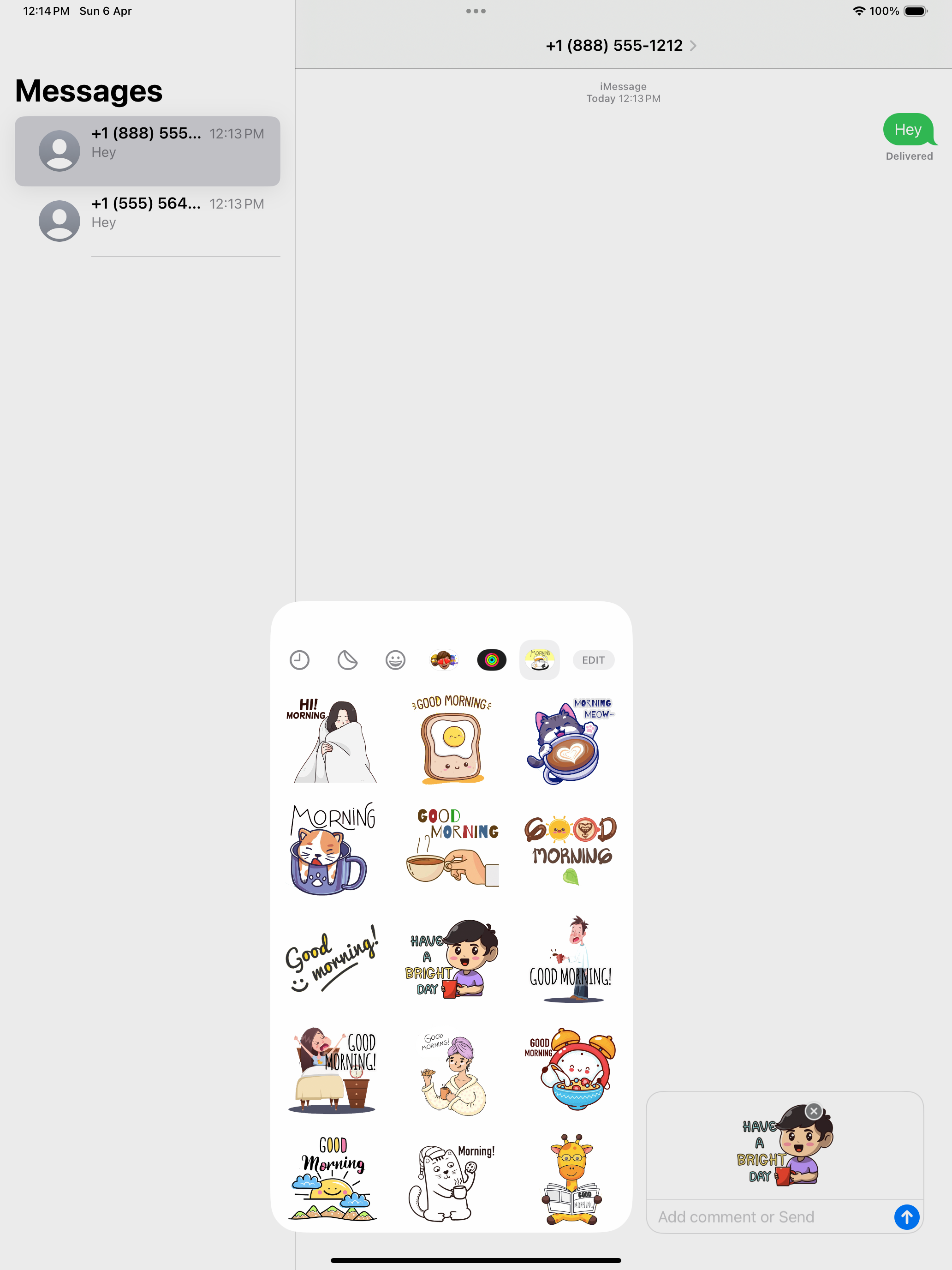 Love Good Morning Stickers