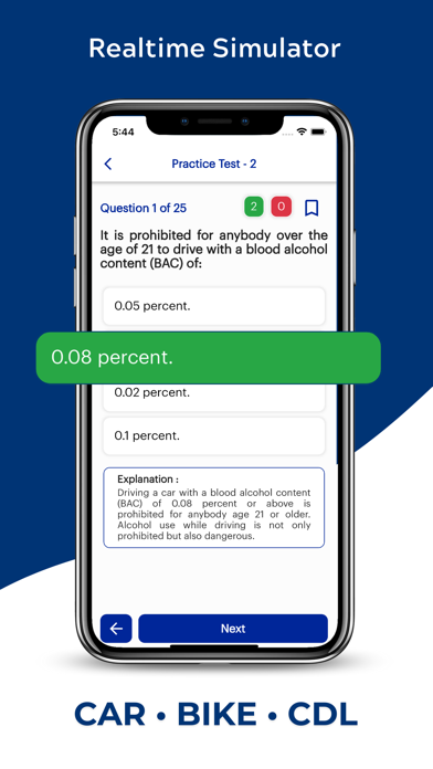 Nebraska DMV Permit Practice Screenshot