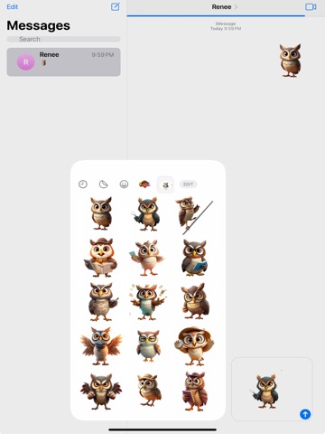Detective Owl Stickers iPad screenshot