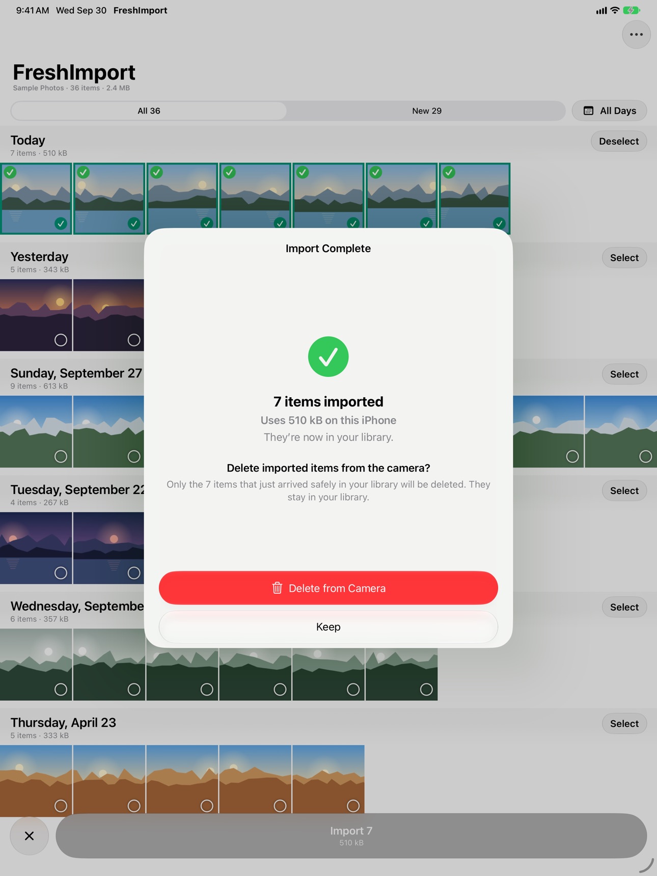 Screenshot 6 of FreshImport: Camera & SD Card