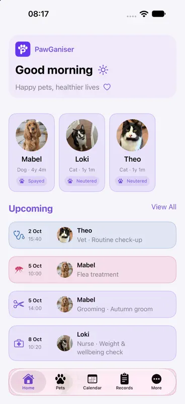 PawGaniser: Pet Care Tracker screenshot 1 of 7