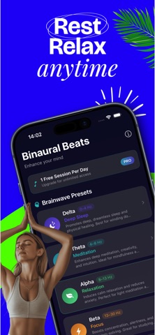 Binaural Beats, Healing Sounds iPhone screenshot