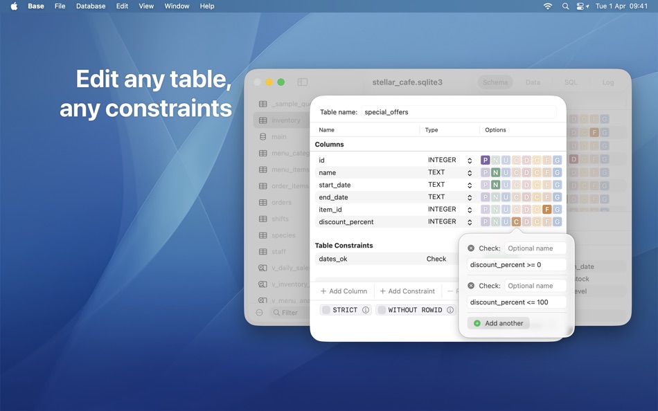 #3. Base - SQLite Editor (macOS) Podle: Menial