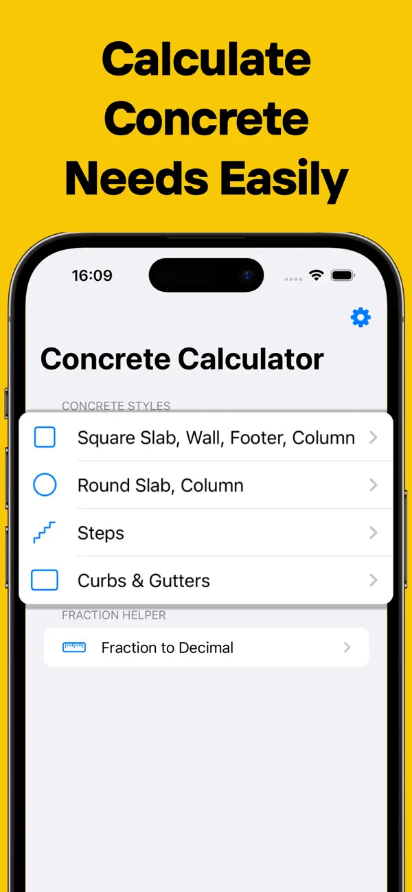 Screenshot #1 pour Concrete Calculator ·