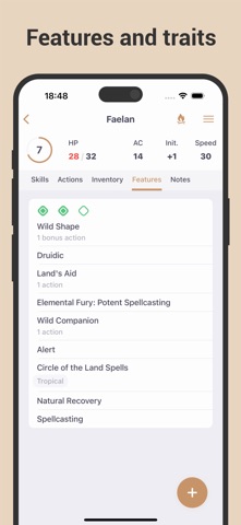 Actos: character sheet 5e 2024 iPhone screenshot