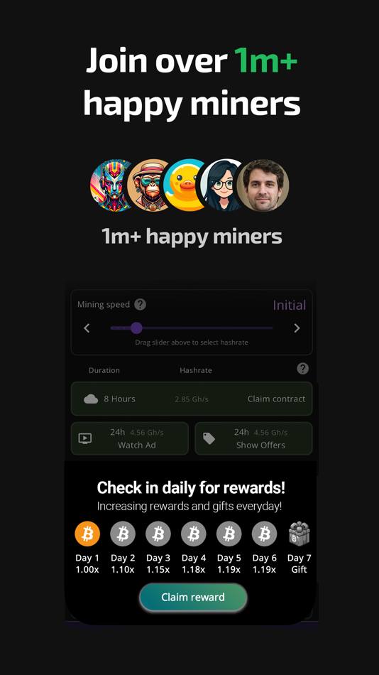#3. Bitcoin Mining: Crypto Miner (iOS) Podle: Lowhill Games Oy