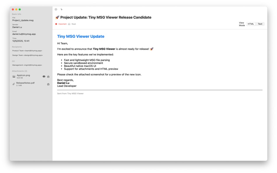 #1. Tiny MSG Viewer (macOS) Ved: Lu Cheng Wei