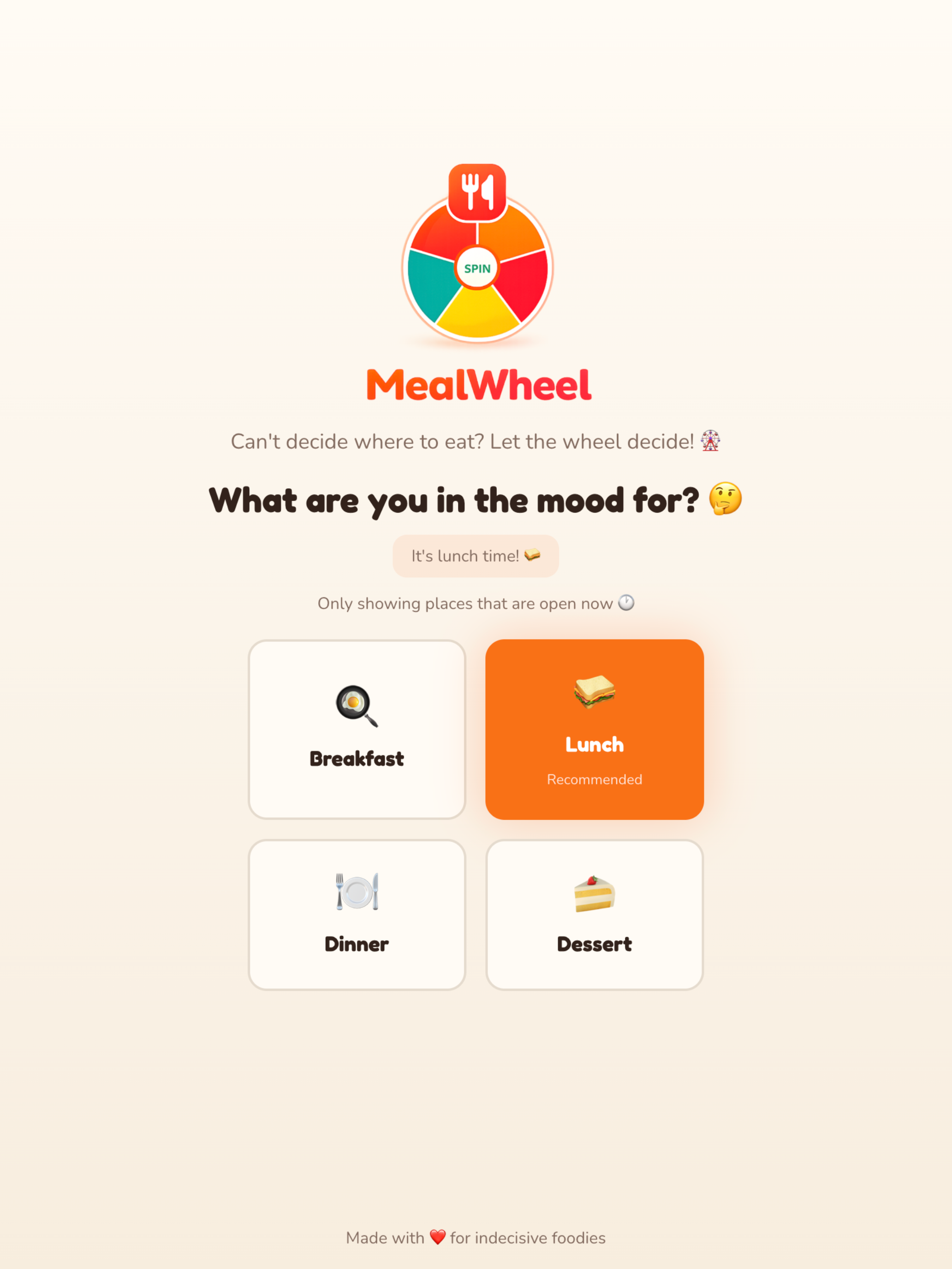 Let's Eat MealWheel