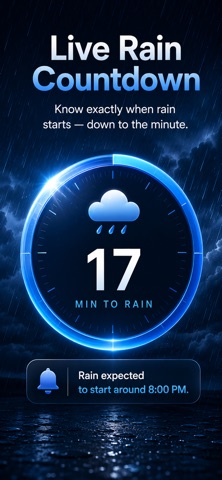 Rain Weather Radar Countdown iPhone screenshot