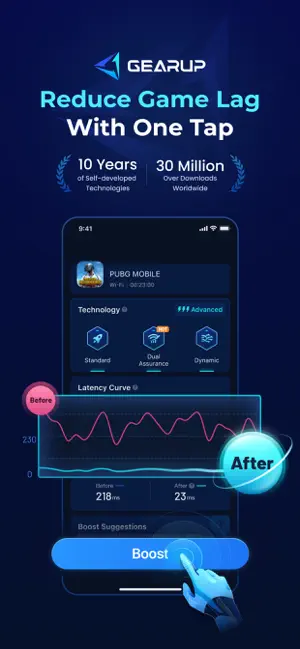 GearUP: Lower Lag Game Booster screenshot 1