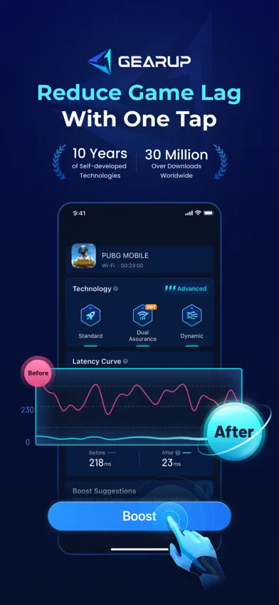 GearUP: Lower Lag Game Booster screenshot 1