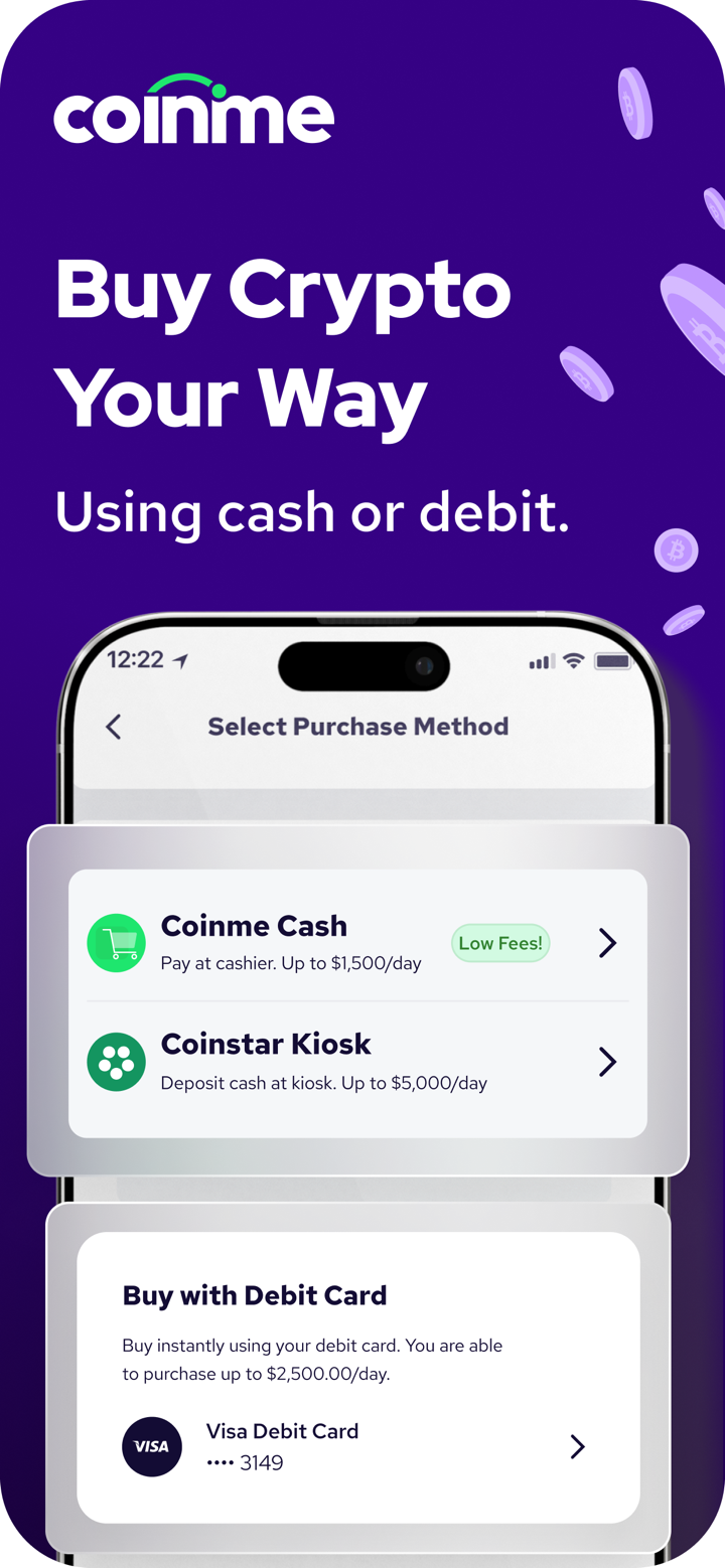 Coinme: Buy Bitcoin & Crypto screenshot 1