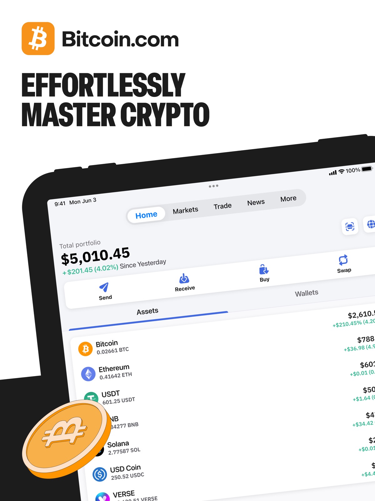 Bitcoin.com: Crypto Wallet ipad screenshot 1