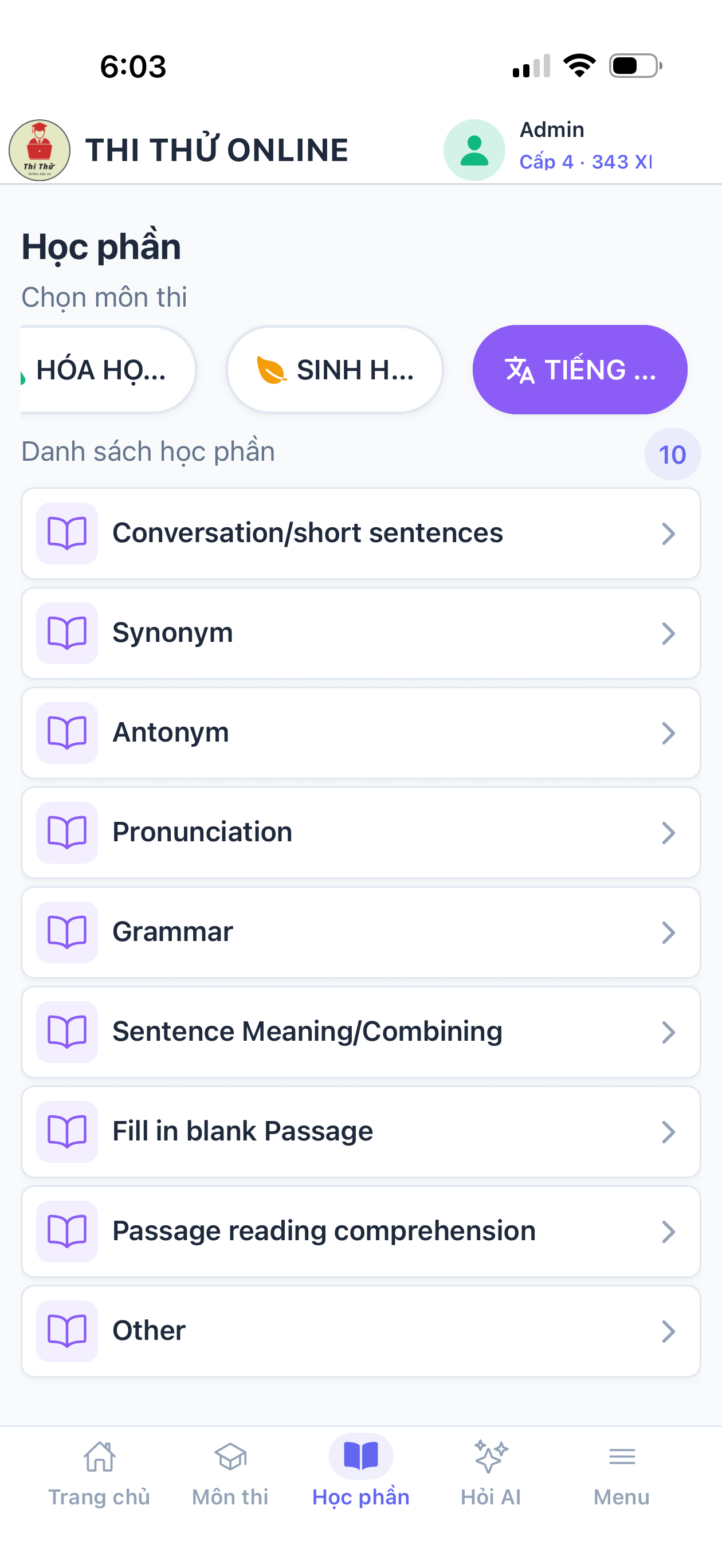 Thi Thử Online screenshot 4