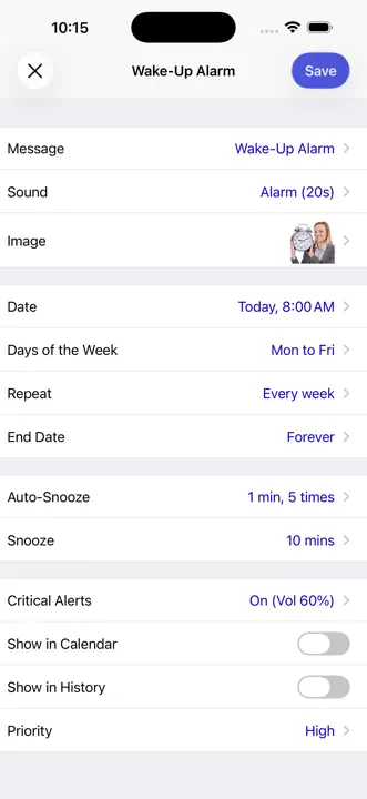 Reminder with Voice Reminders : capture d’écran 4 sur 6