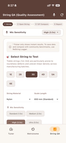 Pulsar Tuner: Classical Guitar iPhone screenshot