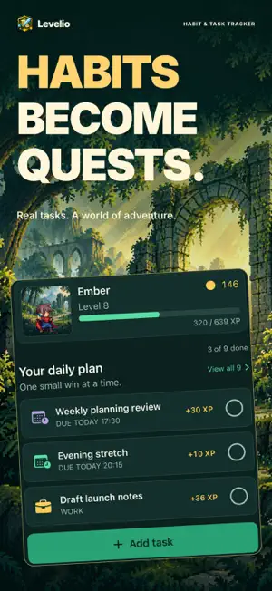 Levelio: RPG Habit Tracker screenshot 1