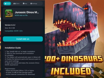 Jurassic Dinos Addons for MCPE iPad screenshot