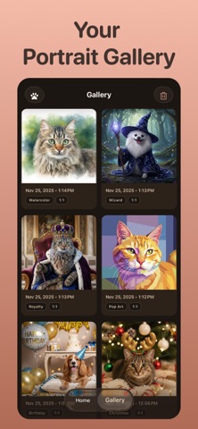 Pawtrait: Pet Portrait AI iPhone screenshot