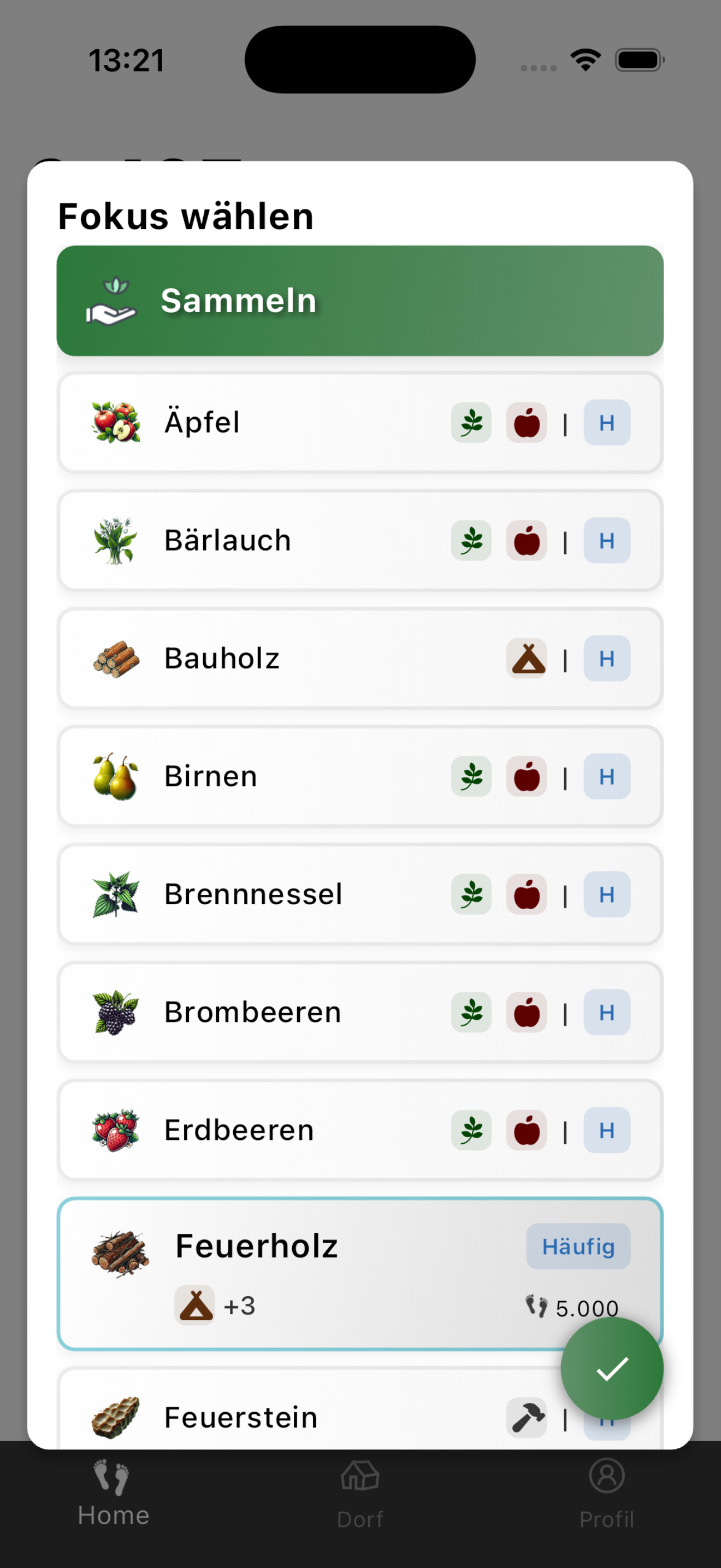 Jagen & Sammeln: Schrittzähler