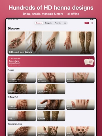 Hennara: Mehndi & Henna Art iPad screenshot