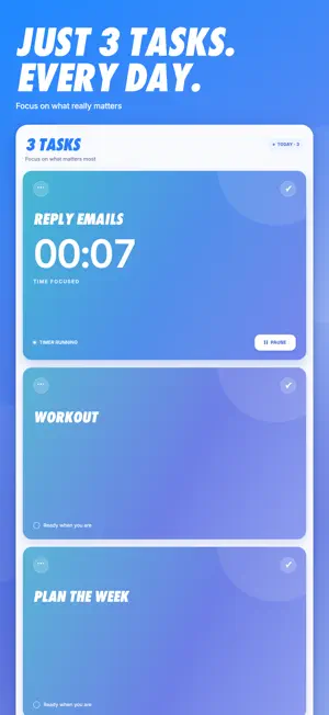 3 Tasks: To Do List & Focus screenshot 1