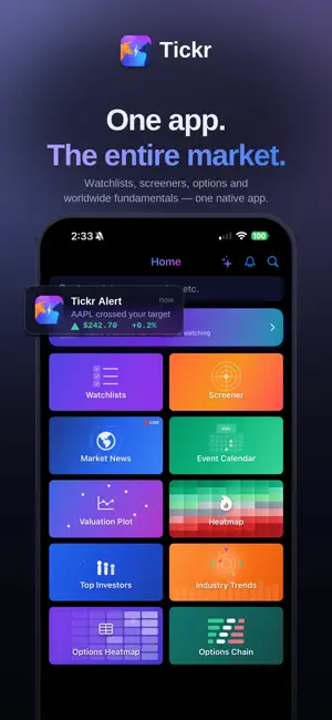 Tickr - Stocks & Options screenshot 1