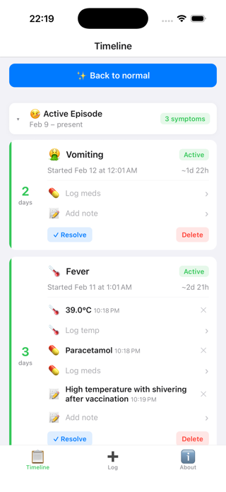 TinyTrack-Baby Illness Tracker Screenshot 4 of 6