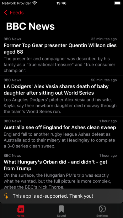 Screenshot #1 pour UK News - RSS Reader