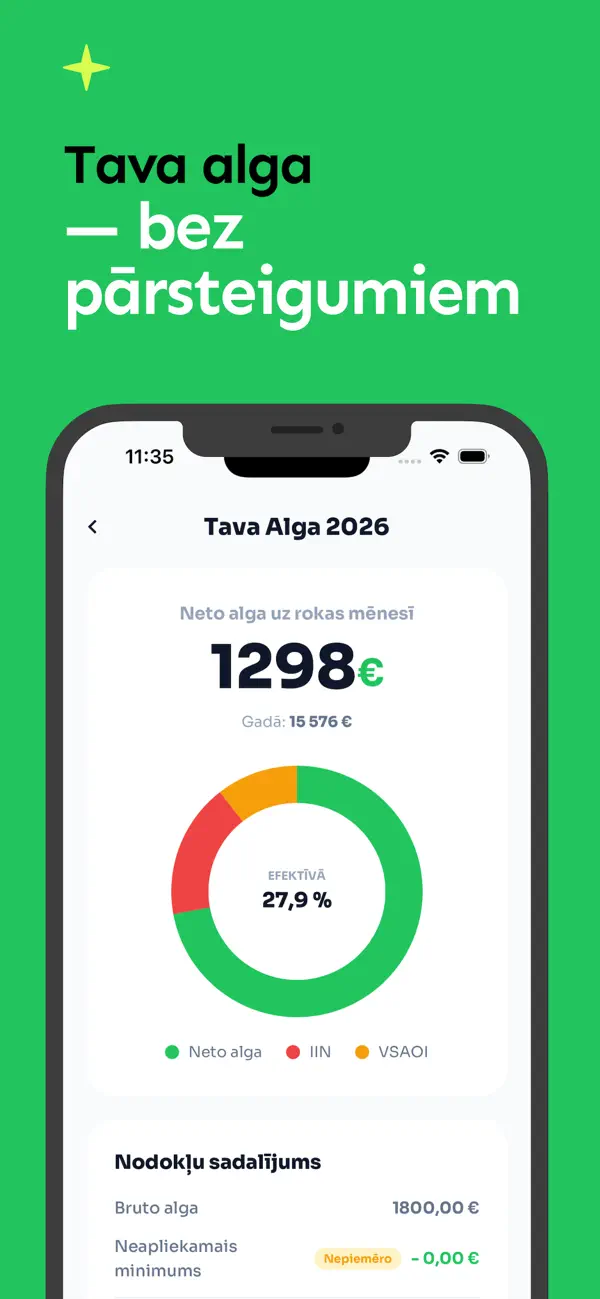 Screenshot #1 pour Tava Alga – Algas Kalkulators