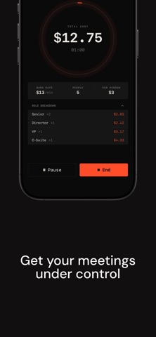 Tabb: Meeting cost calculator screenshot