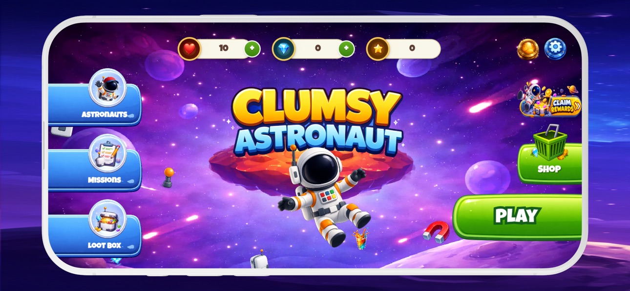 Screenshot 1 of Clumsy Astronaut: Space Run
