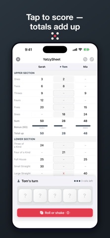 YatzySheet: Dice Score Sheet Screenshot 1 of 4
