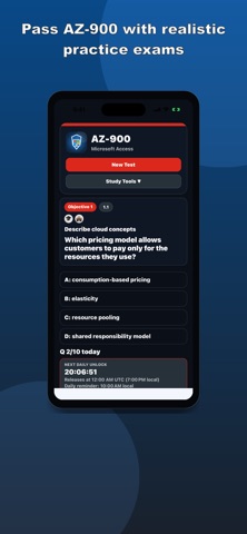 AZ-900 Practice Test Screenshot 1 of 8