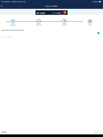 802 CU Card App iPad screenshot