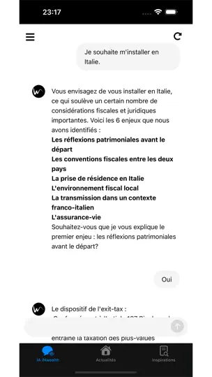 Capture d'écran de INwealth sur iPhone 1