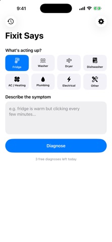 Fixit Says: Appliance Help Screenshot 1 of 1