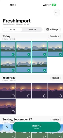 FreshImport: Camera & SD Card screenshot 1