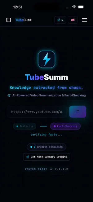 TubeSumm screenshot 2