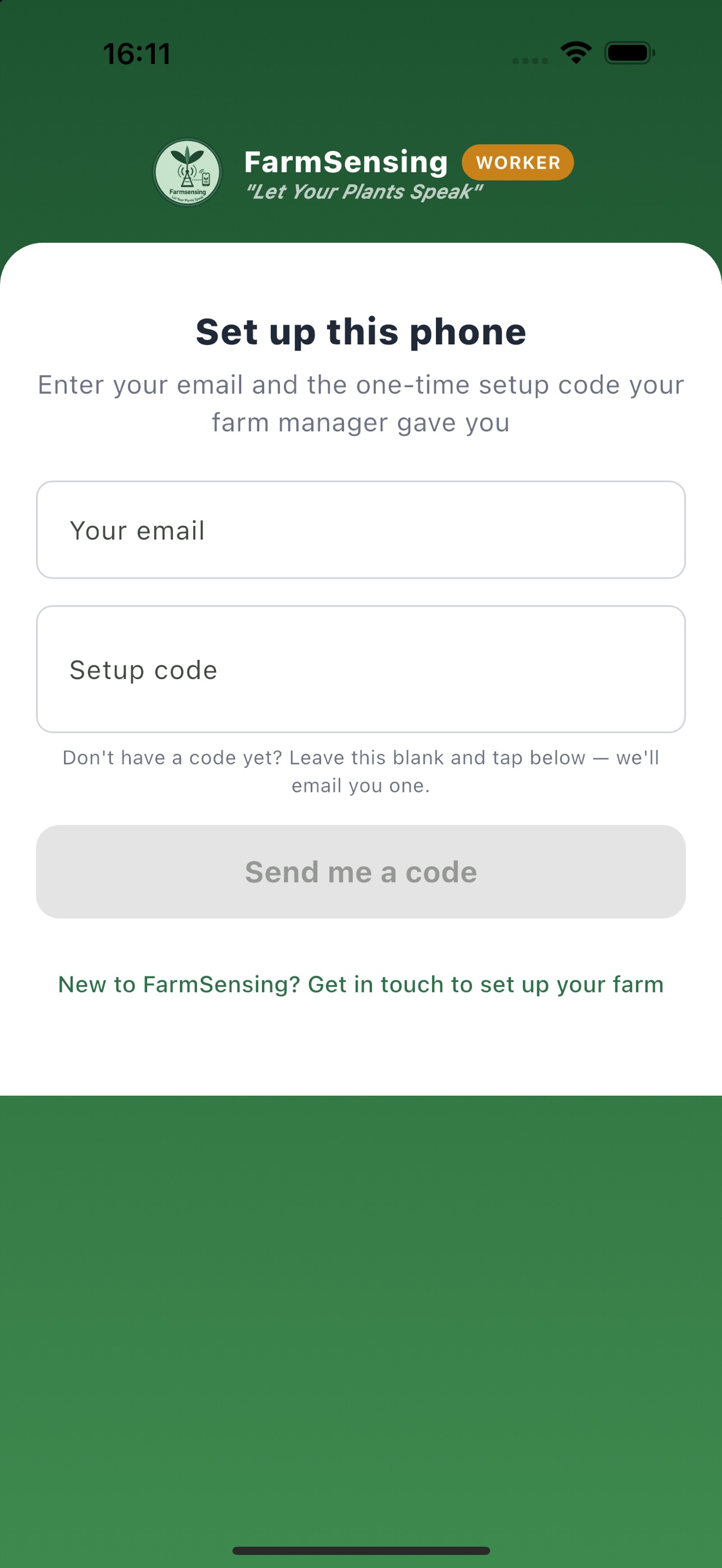 Screenshot 1 of Farmsensing Worker