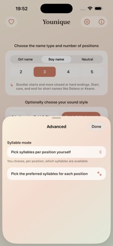 Younique: find baby names iPhone screenshot