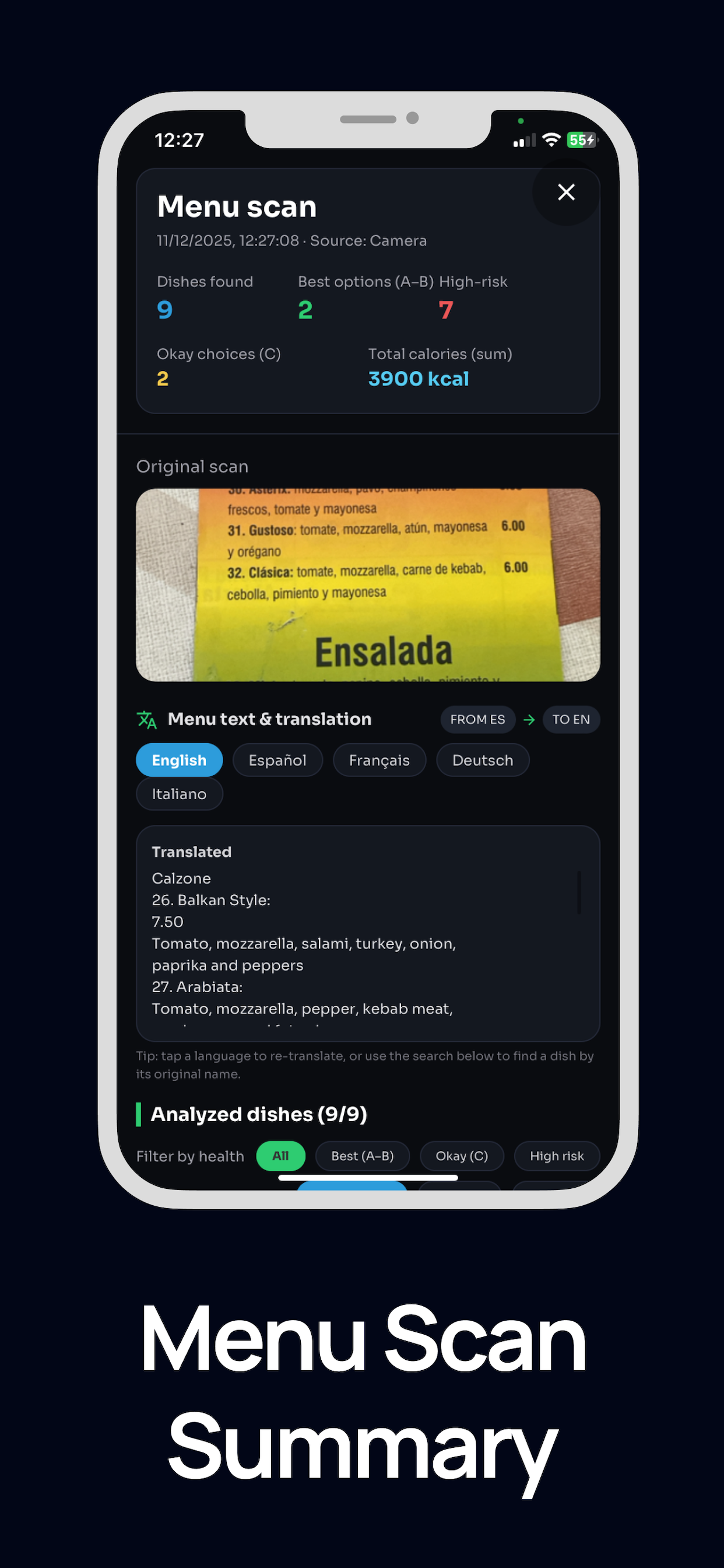 Food Menu Translator Nutrition screenshot 4