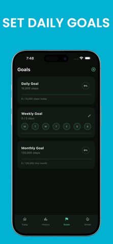Daily Step Tracker iPhone screenshot
